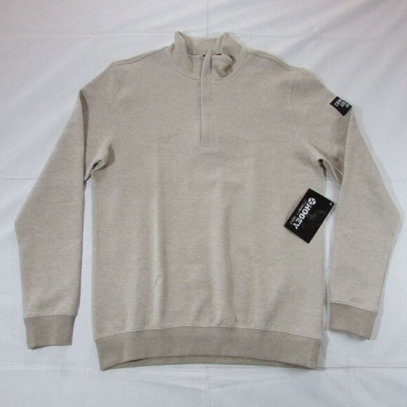 Hooey Men's Long Sleeve Lightweight Golf Ace 1/4 Zip Pullover Tan - Picture 2 of 3